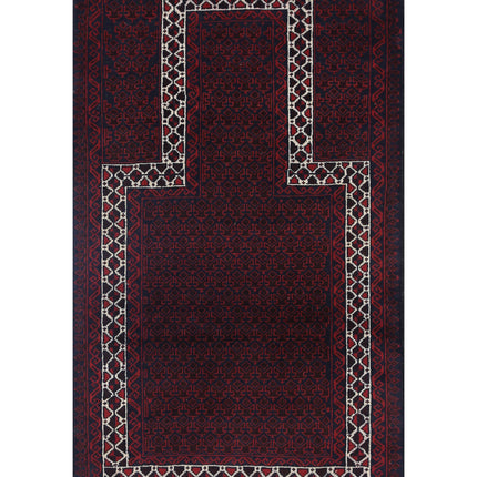 Baluch 2' 10" X 4' 10" Hand Knotted Wool Rug 2' 10" X 4' 10" (86 X 147) / Red / Wool