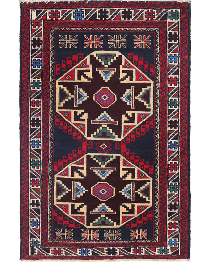 Baluch 2' 9" X 4' 4" Hand Knotted Wool Rug 2' 9" X 4' 4" (84 X 132) / Red / Wool