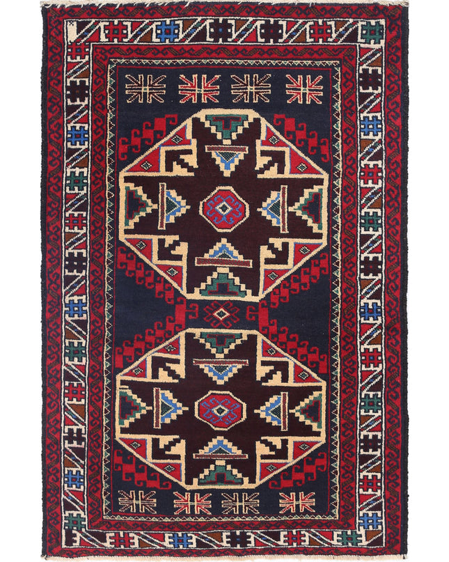 Baluch 2' 9" X 4' 4" Hand Knotted Wool Rug 2' 9" X 4' 4" (84 X 132) / Red / Wool