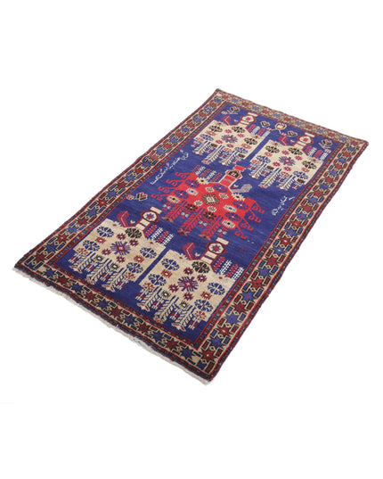 Baluch 2' 8" X 4' 8" Hand Knotted Wool Rug 2' 8" X 4' 8" (81 X 142) / Red / Wool