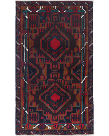 Baluch 2' 9" X 4' 9" Hand Knotted Wool Rug 2' 9" X 4' 9" (84 X 145) / Red / Wool