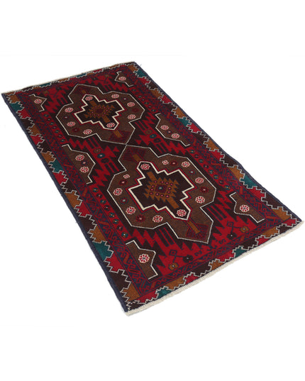 Baluch 2' 9" X 4' 8" Hand Knotted Wool Rug 2' 9" X 4' 8" (84 X 142) / Red / Wool