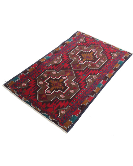 Baluch 2' 9" X 4' 8" Hand Knotted Wool Rug 2' 9" X 4' 8" (84 X 142) / Red / Wool