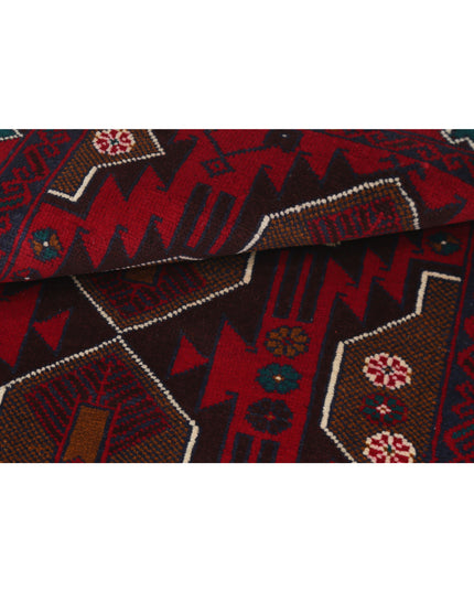 Baluch 2' 9" X 4' 8" Hand Knotted Wool Rug 2' 9" X 4' 8" (84 X 142) / Red / Wool