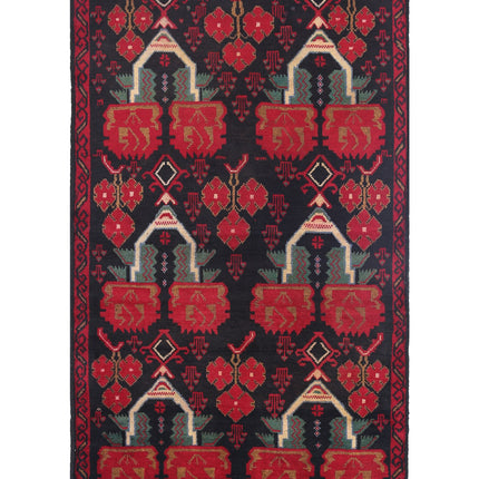 Baluch 2' 10" X 4' 6" Hand Knotted Wool Rug 2' 10" X 4' 6" (86 X 137) / Red / Wool