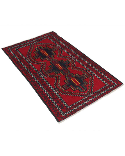 Baluch 2' 10" X 4' 6" Hand Knotted Wool Rug 2' 10" X 4' 6" (86 X 137) / Red / Wool