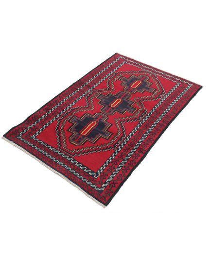 Baluch 2' 10" X 4' 6" Hand Knotted Wool Rug 2' 10" X 4' 6" (86 X 137) / Red / Wool
