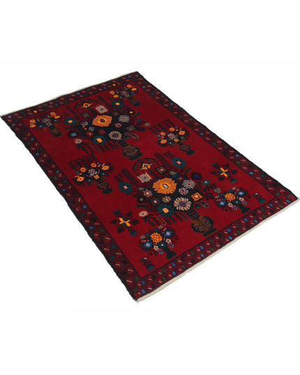 Baluch 2' 11" X 4' 3" Hand Knotted Wool Rug 2' 11" X 4' 3" (89 X 130) / Red / Wool