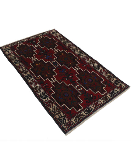 Baluch 2' 1" X 4' 8" Hand Knotted Wool Rug 2' 1" X 4' 8" (63 X 142) / Red / Wool