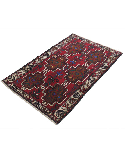 Baluch 2' 1" X 4' 8" Hand Knotted Wool Rug 2' 1" X 4' 8" (63 X 142) / Red / Wool