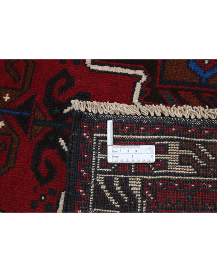 Baluch 2' 1" X 4' 8" Hand Knotted Wool Rug 2' 1" X 4' 8" (63 X 142) / Red / Wool
