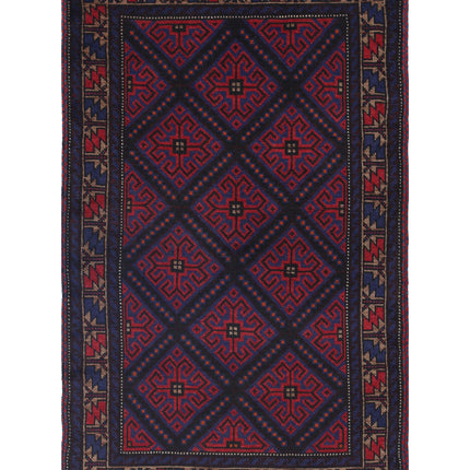 Baluch 2' 10" X 4' 7" Hand Knotted Wool Rug 2' 10" X 4' 7" (86 X 140) / Red / Wool