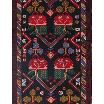Baluch 2' 11" X 4' 5" Hand Knotted Wool Rug 2' 11" X 4' 5" (89 X 135) / Red / Wool