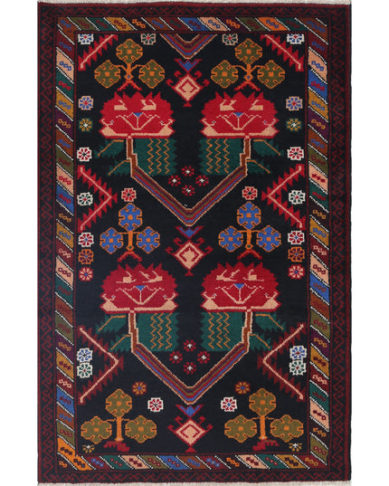 Baluch 2' 11" X 4' 5" Hand Knotted Wool Rug 2' 11" X 4' 5" (89 X 135) / Red / Wool