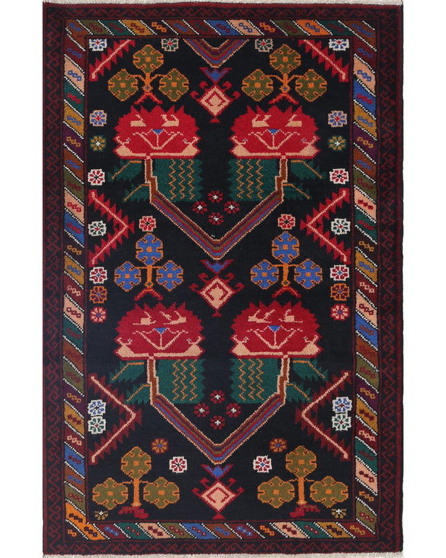 Baluch 2' 11" X 4' 5" Hand Knotted Wool Rug 2' 11" X 4' 5" (89 X 135) / Red / Wool