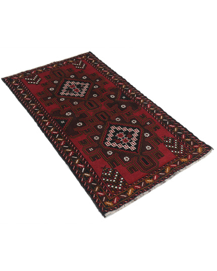 Baluch 2' 9" X 4' 8" Hand Knotted Wool Rug 2' 9" X 4' 8" (84 X 142) / Red / Wool