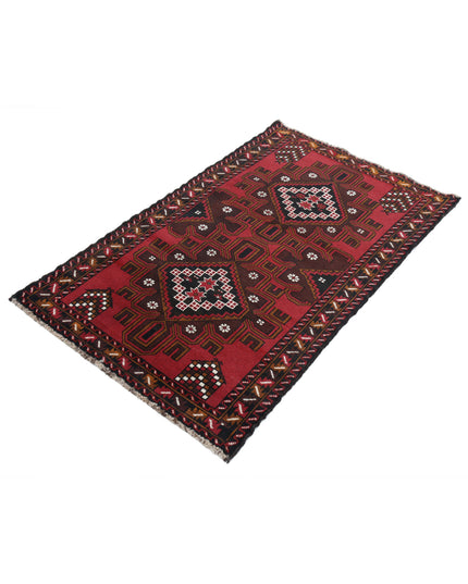Baluch 2' 9" X 4' 8" Hand Knotted Wool Rug 2' 9" X 4' 8" (84 X 142) / Red / Wool