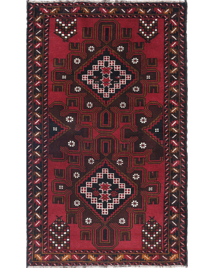 Baluch 2' 9" X 4' 8" Hand Knotted Wool Rug 2' 9" X 4' 8" (84 X 142) / Red / Wool