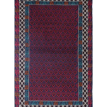 Baluch 2' 9" X 4' 5" Hand Knotted Wool Rug 2' 9" X 4' 5" (84 X 135) / Red / Wool