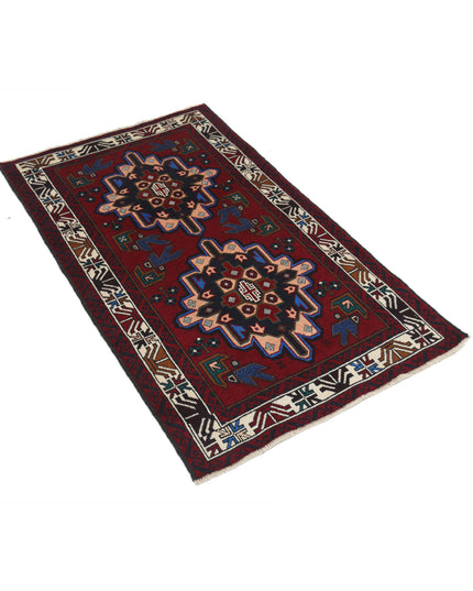 Baluch 2' 9" X 4' 5" Hand Knotted Wool Rug 2' 9" X 4' 5" (84 X 135) / Red / Wool
