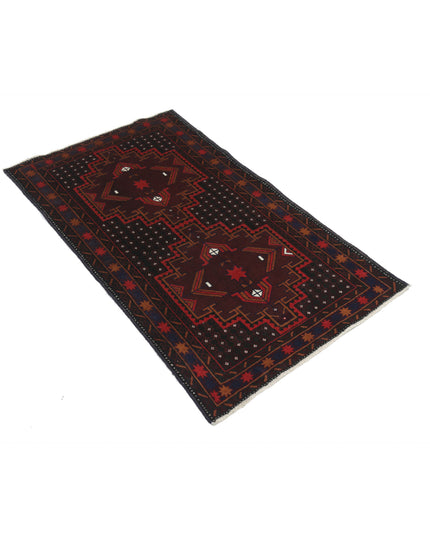 Baluch 2' 9" X 4' 7" Hand Knotted Wool Rug 2' 9" X 4' 7" (84 X 140) / Red / Wool
