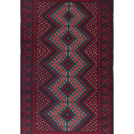 Baluch 2' 11" X 4' 11" Hand Knotted Wool Rug 2' 11" X 4' 11" (89 X 150) / Red / Wool
