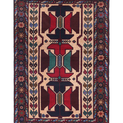 Baluch 2' 11" X 4' 5" Hand Knotted Wool Rug 2' 11" X 4' 5" (89 X 135) / Red / Wool