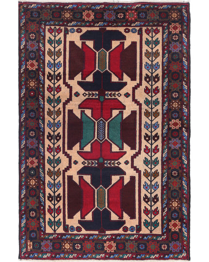 Baluch 2' 11" X 4' 5" Hand Knotted Wool Rug 2' 11" X 4' 5" (89 X 135) / Red / Wool
