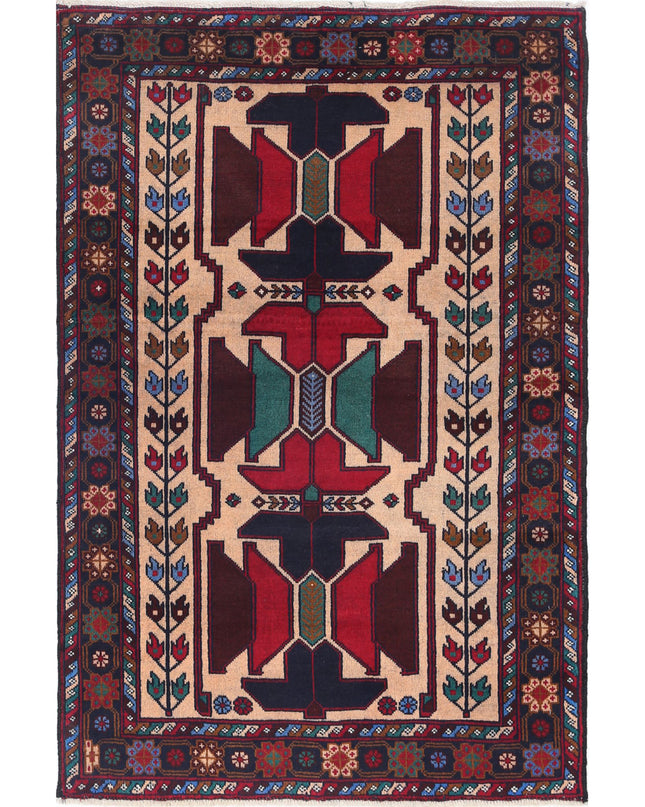 Baluch 2' 11" X 4' 5" Hand Knotted Wool Rug 2' 11" X 4' 5" (89 X 135) / Red / Wool
