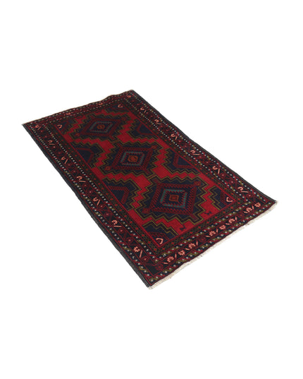 Baluch 2' 9" X 4' 10" Hand Knotted Wool Rug 2' 9" X 4' 10" (84 X 147) / Red / Wool