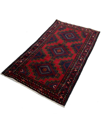 Baluch 2' 9" X 4' 10" Hand Knotted Wool Rug 2' 9" X 4' 10" (84 X 147) / Red / Wool