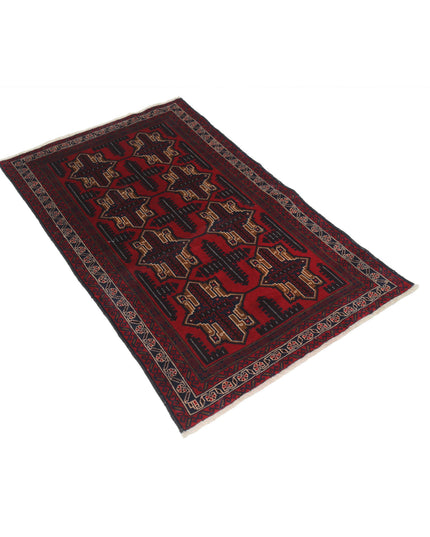 Baluch 2' 9" X 4' 5" Hand Knotted Wool Rug 2' 9" X 4' 5" (84 X 135) / Red / Wool