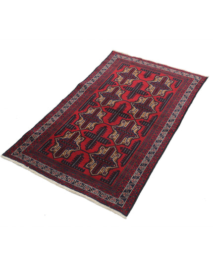 Baluch 2' 9" X 4' 5" Hand Knotted Wool Rug 2' 9" X 4' 5" (84 X 135) / Red / Wool