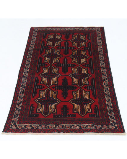 Baluch 2' 9" X 4' 5" Hand Knotted Wool Rug 2' 9" X 4' 5" (84 X 135) / Red / Wool