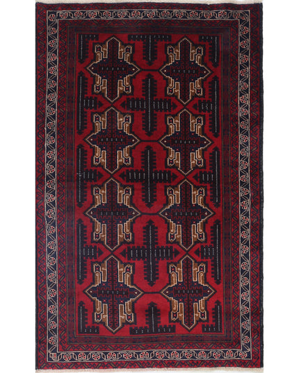 Baluch 2' 9" X 4' 5" Hand Knotted Wool Rug 2' 9" X 4' 5" (84 X 135) / Red / Wool