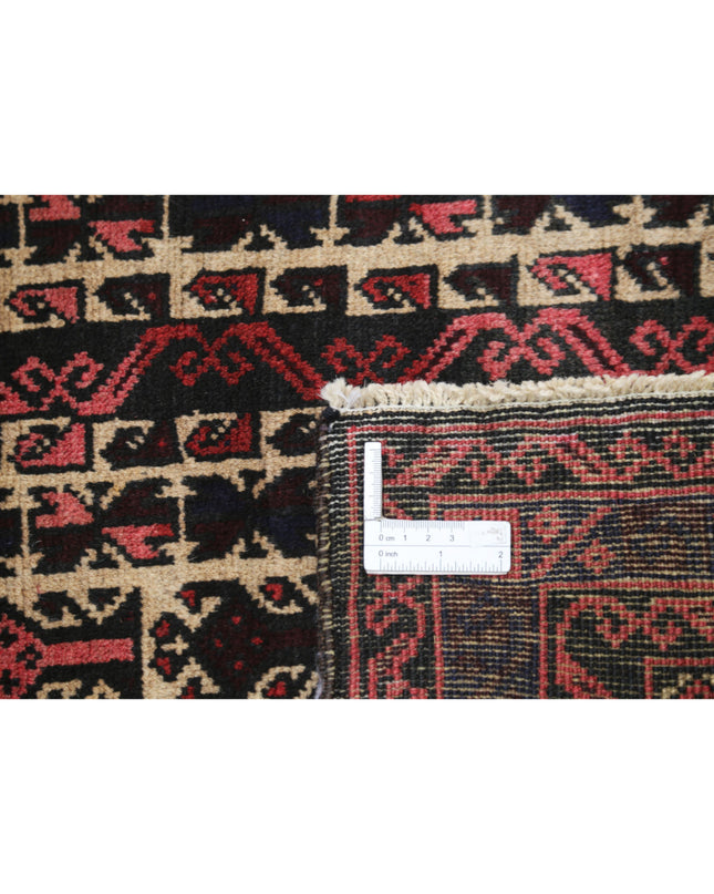 Baluch 3' 0" X 4' 11" Hand Knotted Wool Rug 3' 0" X 4' 11" (91 X 150) / Red / Wool