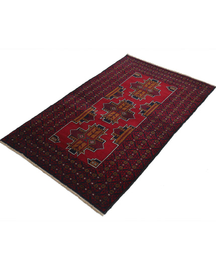 Baluch 2' 11" X 4' 10" Hand Knotted Wool Rug 2' 11" X 4' 10" (89 X 147) / Red / Wool