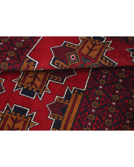 Baluch 2' 11" X 4' 10" Hand Knotted Wool Rug 2' 11" X 4' 10" (89 X 147) / Red / Wool