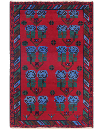 Baluch 2' 11" X 4' 5" Hand Knotted Wool Rug 2' 11" X 4' 5" (89 X 135) / Red / Wool