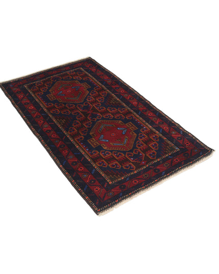 Baluch 2' 11" X 5' 0" Hand Knotted Wool Rug 2' 11" X 5' 0" (89 X 152) / Red / Wool