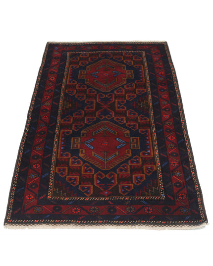 Baluch 2' 11" X 5' 0" Hand Knotted Wool Rug 2' 11" X 5' 0" (89 X 152) / Red / Wool