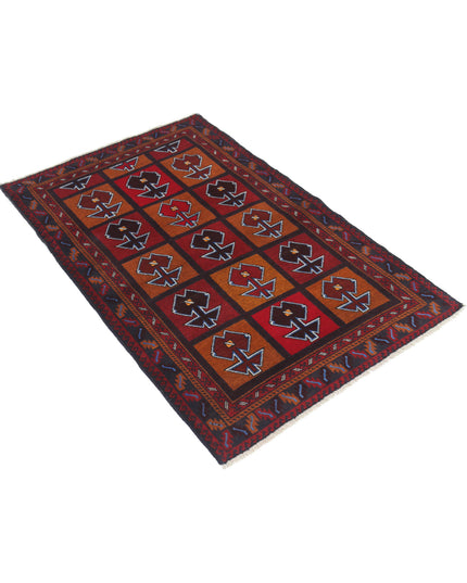 Baluch 2' 11" X 4' 5" Hand Knotted Wool Rug 2' 11" X 4' 5" (89 X 135) / Red / Wool