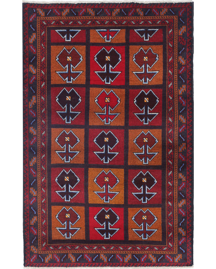 Baluch 2' 11" X 4' 5" Hand Knotted Wool Rug 2' 11" X 4' 5" (89 X 135) / Red / Wool