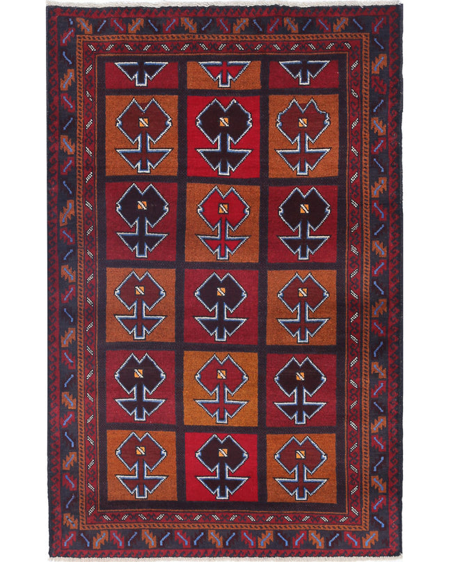 Baluch 2' 11" X 4' 5" Hand Knotted Wool Rug 2' 11" X 4' 5" (89 X 135) / Red / Wool