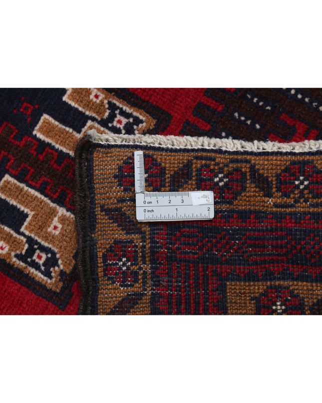 Baluch 3' 2" X 4' 11" Hand Knotted Wool Rug 3' 2" X 4' 11" (97 X 150) / Red / Wool