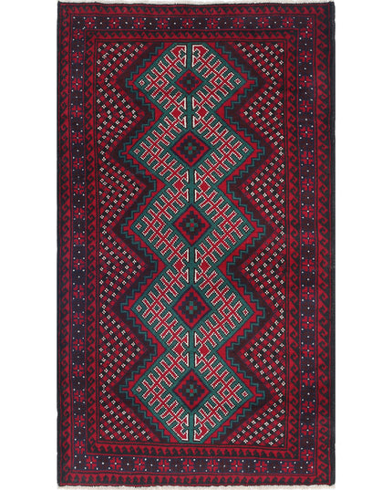 Baluch 2' 10" X 5' 0" Hand Knotted Wool Rug 2' 10" X 5' 0" (86 X 152) / Red / Wool