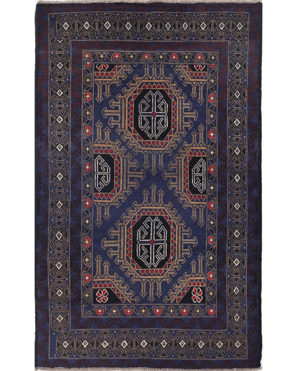 Baluch 2' 11" X 4' 9" Hand Knotted Wool Rug 2' 11" X 4' 9" (89 X 145) / Red / Wool