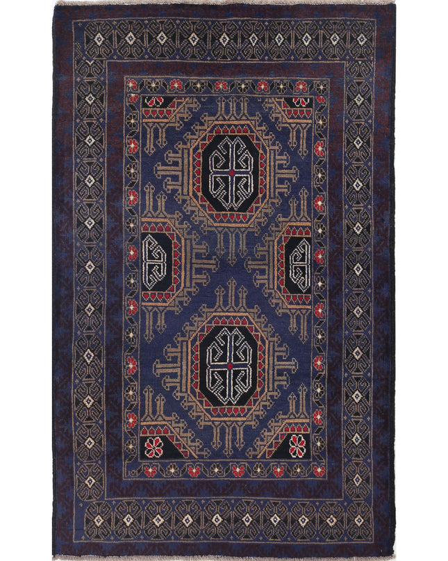Baluch 2' 11" X 4' 9" Hand Knotted Wool Rug 2' 11" X 4' 9" (89 X 145) / Red / Wool