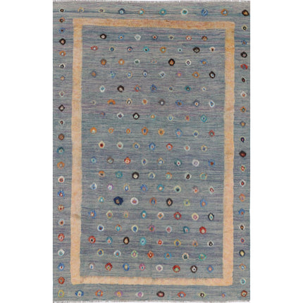 Berjesta Kilim Hand-Woven Wool Kilim IVA0017270 - Natalia Rugs