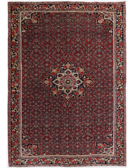 Bijar 4' 6" X 6' 5" Hand Knotted Wool Rug 4' 6" X 6' 5" (137 X 196) / Red / Wool
